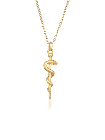 Elli Halskette 925 Sterling Silber Heilsymbol, Schlange in Gold