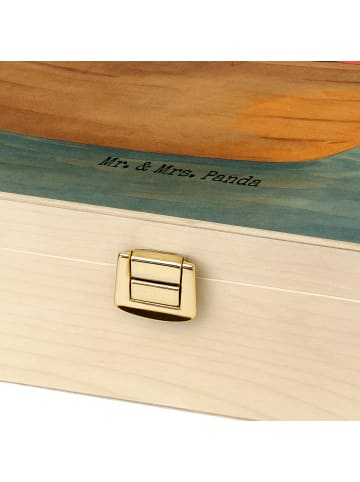 Mr. & Mrs. Panda Teebeutelbox Holz Pinguin Angelboot Design mit ... in Weiß
