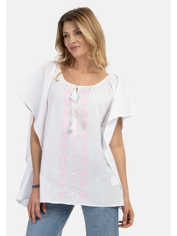 VIRITA Women Poncho in Weiss Pink