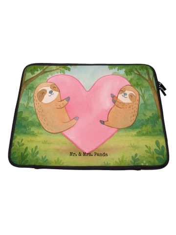 Mr. & Mrs. Panda Notebook Tasche Faultiere Herz Design ohne Spruch in Weiß