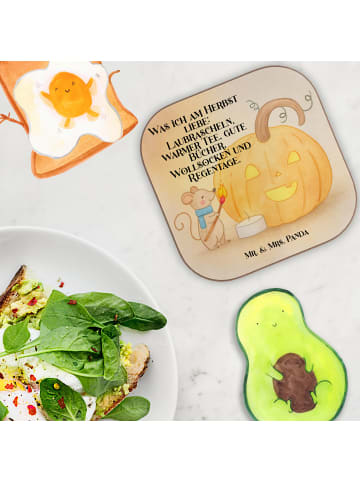 Mr. & Mrs. Panda Untersetzer für Gläser Kürbis Maus Design mit S... in Weiß