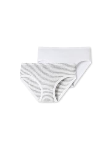 Schiesser Slip 2er Pack in Weiß/Grau