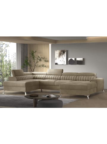 MF Design Lazy Recamiere Links in Braun -  (L) 202 x (B) 354 x (H) 92 cm