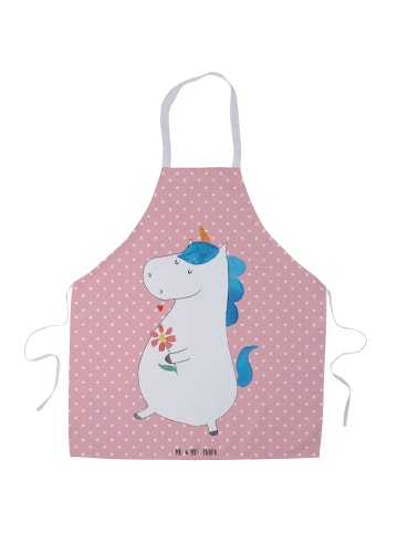 Mr. & Mrs. Panda Schürze Einhorn Spaziergang ohne Spruch in Rot Pastell