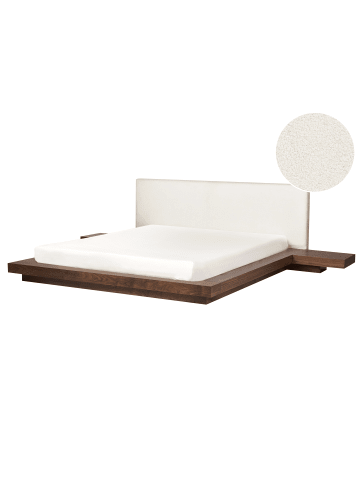 Beliani 4-tlg Doppelbett ZEN in Braun/Weiß