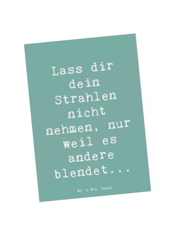 Mr. & Mrs. Panda Grußkarte Spruch Selbstvertrauen Strahlen mit S... in Meeresbrise