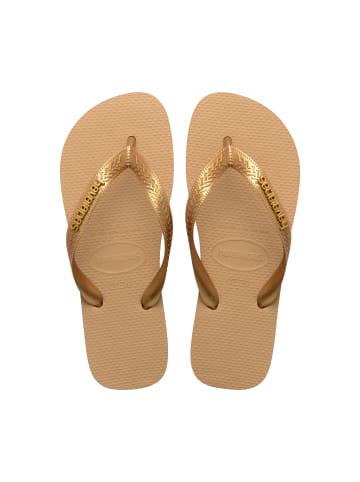 Havaianas Slipper mit Metall-Logo-Aufdruck Gold