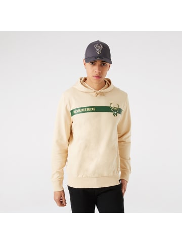 NEW ERA Kapuzenpullover NBA Milwaukee Bucks Team Logo in beige / dunkelgrün