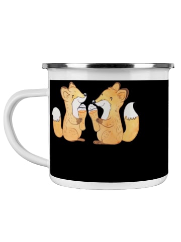 Mr. & Mrs. Panda Emaille Tasse Junggesellenabschied Eskalation m... in Schwarz