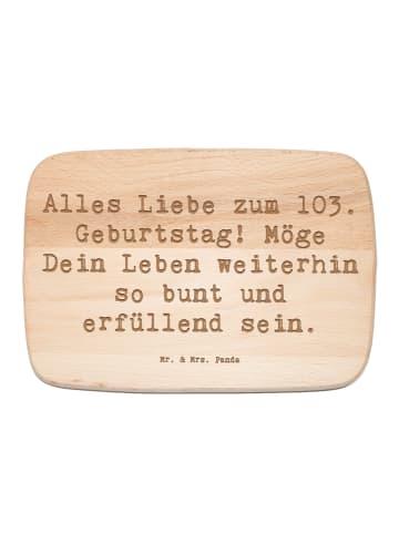 Mr. & Mrs. Panda Frühstücksbrettchen Spruch 103. Geburtstag mit ... in Transparent