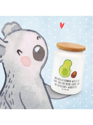 Mr. & Mrs. Panda Vorratsdose Avocado Kern rollt mit Spruch in Weiß