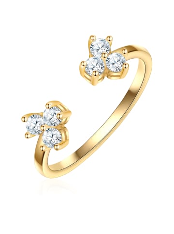 Glanzstücke München Ring aus Sterling Silber mit Zirkonia in gelbgold