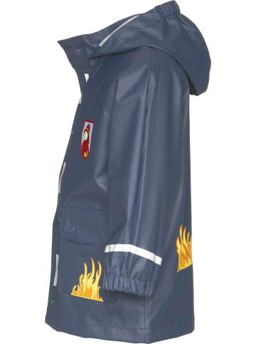 Playshoes Kinder Regenjacke "Regen-Mantel Feuerwehr" in Blau