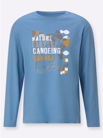 Sieh an! Langarm-Shirt in mittelblau