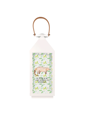 Mr. & Mrs. Panda Gartenlaterne Nasenbaer mit Spruch in Transparent