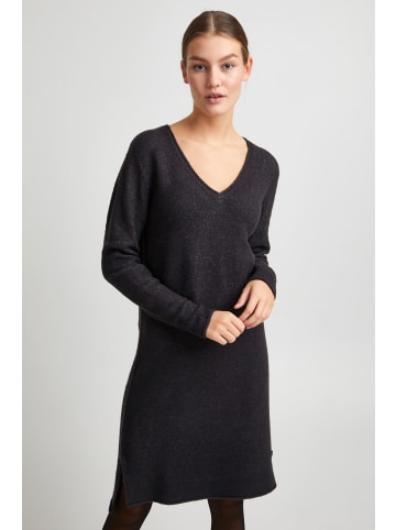 Oxmo Strickkleid OXIda 21800050-ME Feinstrickkleid mit V-Ausschnitt in Grau