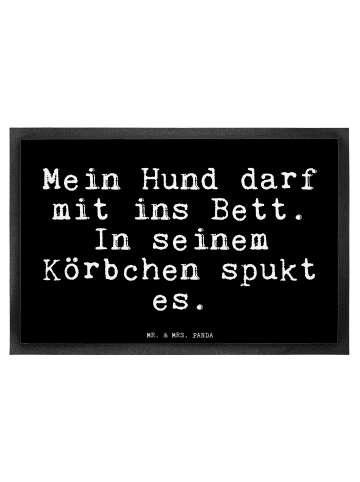 Mr. & Mrs. Panda Schmutzmatte Mein Hund darf mit... mit Spruch in Schwarz