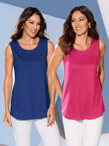 Sieh an! Doppelpack Tops in royalblau + pink