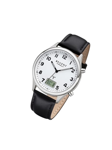Regent Analog-Digital-Funkuhr Regent Funkuhren schwarz groß (ca. 40mm)