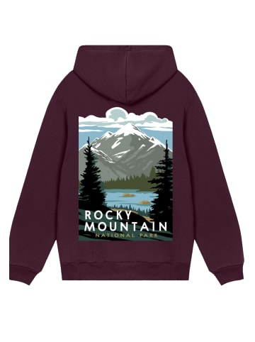 F4NT4STIC Hoodie US National Parks Rocky Mountain National Park in maroon