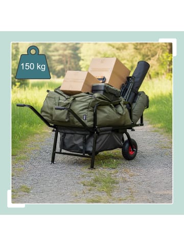 relaxdays Angelwagen-Transportwagen "2-Rad" in Schwarz - (B)145 x (H)65 x (T)55 cm