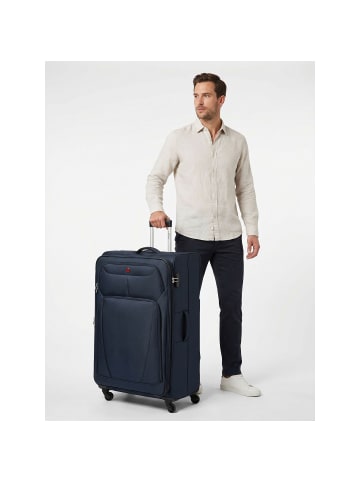 Wenger Beaumont 4-Rollen Trolley XL 87 cm Sondergrösse mit Dehnfalte in navy
