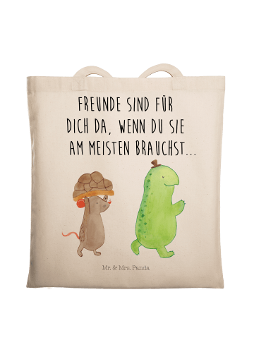 Mr. & Mrs. Panda Schultasche Schildkröte Maus mit Spruch in Creme