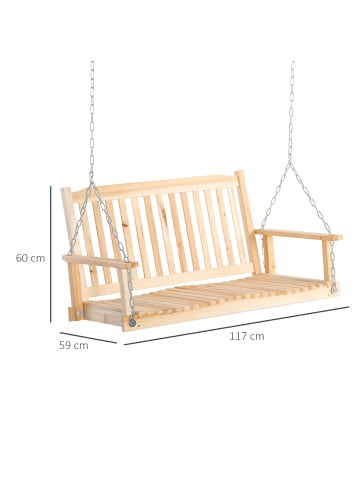 Outsunny Hollywoodschaukel 117L x 69B x 60H cm Naturholz
