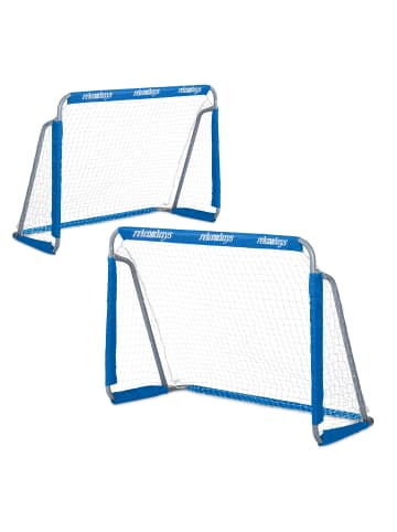 relaxdays 2 x Fußballtor in Blau - (B)150 x (H)110 x (T)75 cm