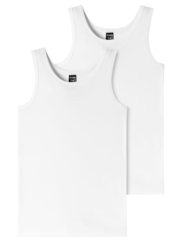 Schiesser Unterhemd / Tanktop Teens Boys 95/5 Organic Cotton in Weiß