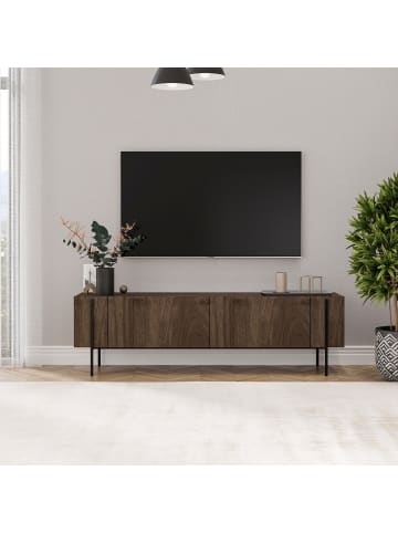 CALICOSY TV-Lowboard HERMIONE in Nussbaum - (W) 160  x (H) 45,6  x (L) 31,4  cm