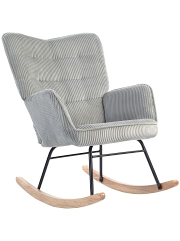 HOMCOM Schaukelstuhl-98T x 71B x 101H cm-Hellgrau