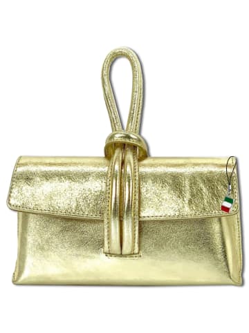 Florence Florence Abendtasche, Umhängetasche Leder gold ca. 23cm