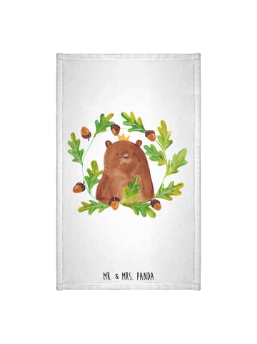 Mr. & Mrs. Panda Handtuch Bär König ohne Spruch in Weiß