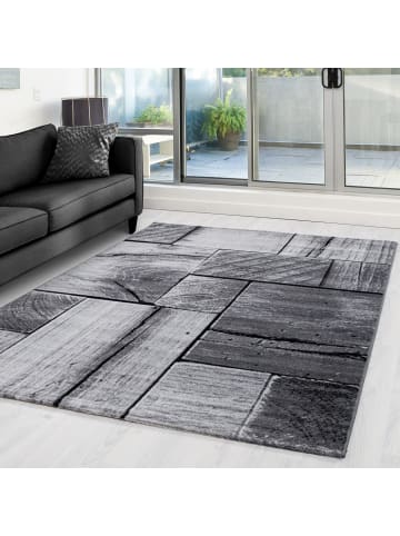 Kurzflor Teppich Paolo in Schwarz