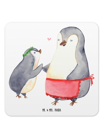 Mr. & Mrs. Panda Untersetzer Set Pinguin mit Kind ohne Spruch in Weiß