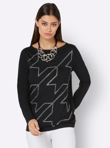creation L Langarmshirt in schwarz