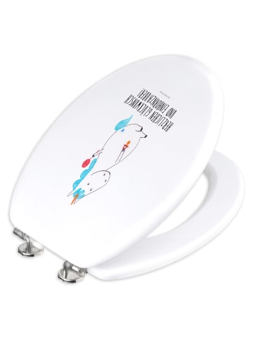 Mr. & Mrs. Panda WC Sitz Einhorn Baby mit Spruch in Weiß