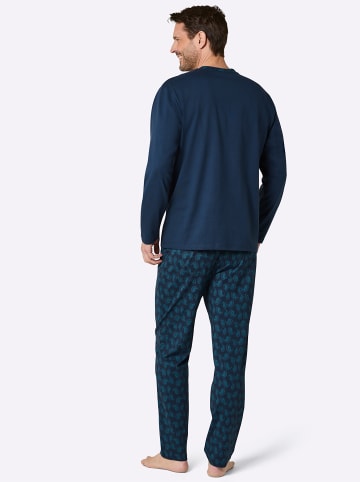 WITT WEIDEN Schlafanzug in dunkelblau-topas-bedruckt