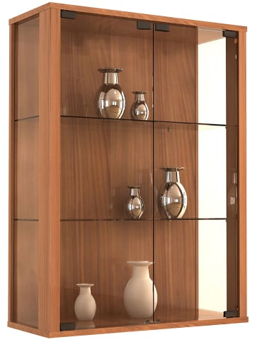 VCM  Wandvitrine Hängevitrine Glasvitrine Glas Udina in Kern-Nussbaum