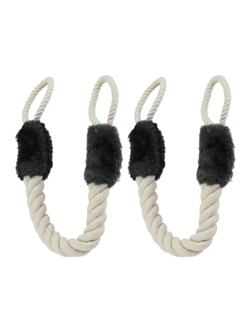 relaxdays 20x Türkordel Klemmschutz in Schwarz / Beige