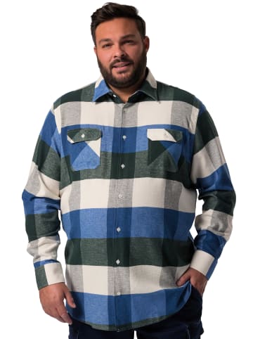 Men Plus Hemd in dunkles petrol