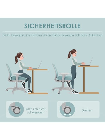 Vinsetto Bürostuhl-55L x 48B x 82,5-94,5H cm-Grün