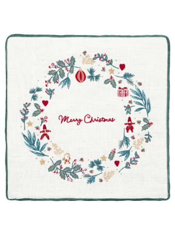 Greengate Kissen DIDINA Weiß MERRY CHRISTMAS Gestickt 40x40