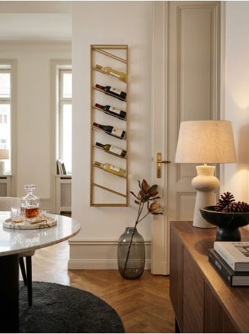 KADIMA DESIGN Weinregal Wand Metall 36x150x8 cm Groß für 8 Flaschen in Gold