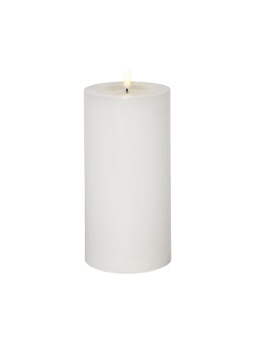 STAR Trading Kerze Flamme Flow Big, Stumpenkerze, LED, weiß, Timer, Batterie, Warmw