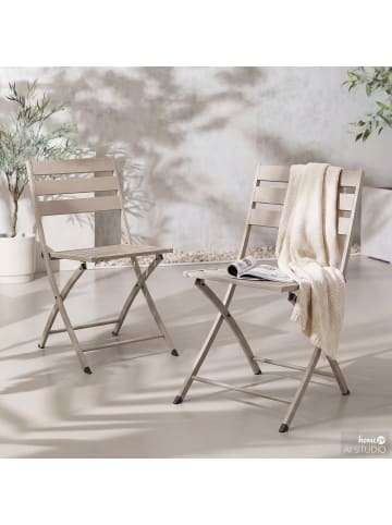 home24 Klappstuhl Kovo 2er-Set in Taupe