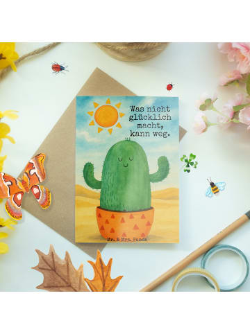 Mr. & Mrs. Panda Beileidskarte Kaktus Sonne Design mit Spruch in Weiß