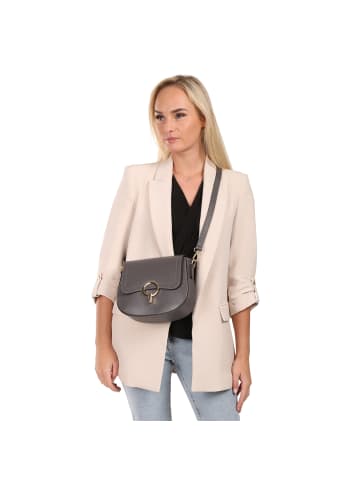 Toscanto Leder Umhängetasche Toscanto Tasche grau ca. 23cm