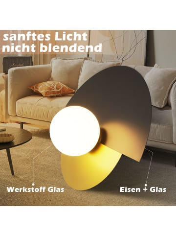 ZMH Deckenleuchte 1-flammige E14 in schwarzgold Vintage Glas Metall L 35.5cm